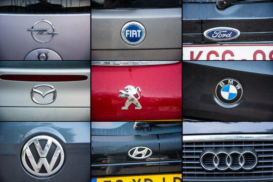 Prawdziwe loga marki samochod&oacute;w Opel Fiat Ford Mazda Peugeot BMW Hyundai Audi