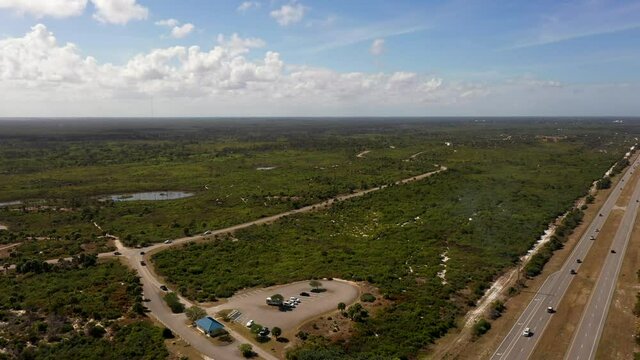 Aerial footage Jonathan Dickinson State Park nature preservation