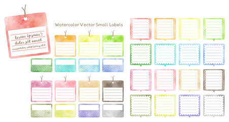 colorful watercolor vector small labels
