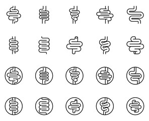 Digestion icon set. Collection of high-quality black outline logo for web site design and mobile apps. Vector illustration on a white background.