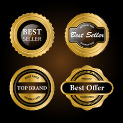 Luxury premium golden badge labels collection