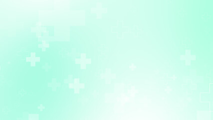 Medical green blue cross pattern healthcare background.