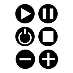 Black vector simple icon set design