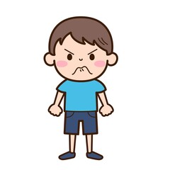 我慢する男の子（幼児）