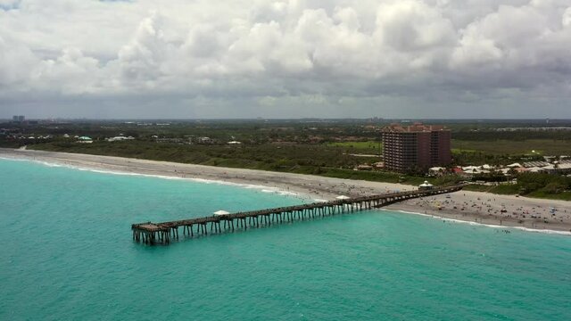 Drone video Juno Beach Pier Florida USA