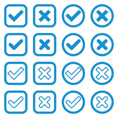 check mark icon set vector sign symbol