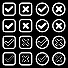 check mark icon set vector sign symbol