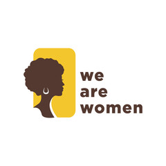 Black Women Logo Design Inspiration - Isolated vector Illustration on white background - Creative logo, icon, symbol, emblem, or sticker
