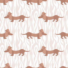 Dachshund seamless pattern