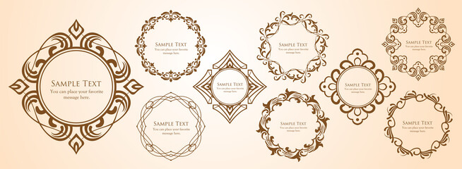 ヴィンテージフレームデザインセット。上質で美しいパターンデザイン