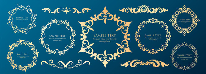 ヴィンテージフレームデザインセット。上質で美しいパターンデザイン