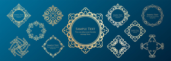 ヴィンテージフレームデザインセット。上質で美しいパターンデザイン