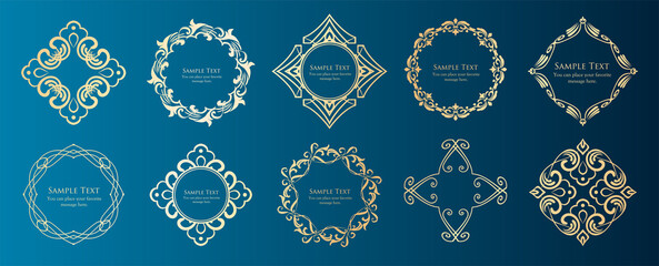 ヴィンテージフレームデザインセット。上質で美しいパターンデザイン
