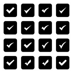 check mark icon set vector sign symbol