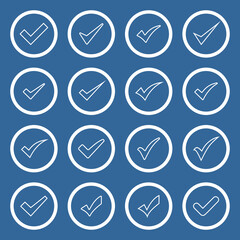 check mark icon set vector sign symbol