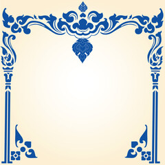 Vector illustration. Thai art pattern or Line Thai background wallpaper design texture.