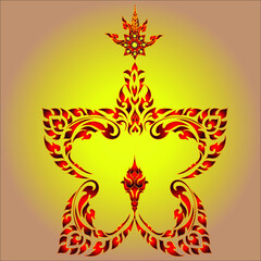 Vector illustration. Thai art pattern or Line Thai background wallpaper design texture.