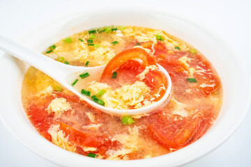 Nutritious and delicious tomato egg soup