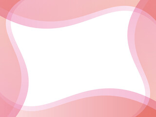滑らかな曲線の抽象的なフレーム素材　ピンク