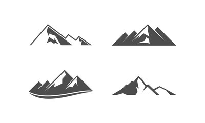Mountain set illustration vector logo