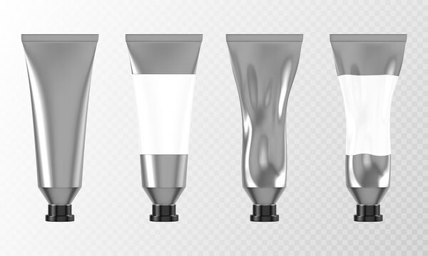Metal tube for hand cream or paints 3d mockup
