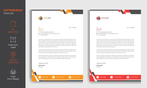 Corporate Modern Leterhead Design Template 