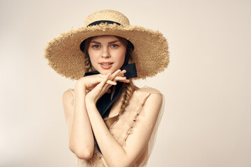 Pretty woman in hat smile lifestyle luxury smile model