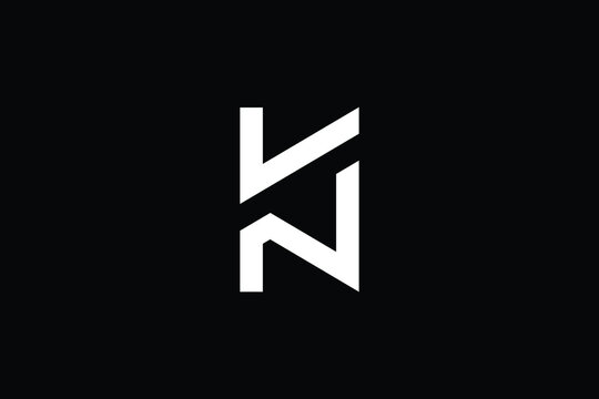 KN logo letter design on luxury background. NK logo monogram initials letter concept. KN icon logo design. NK elegant and Professional letter icon design on black background. N K KN NK