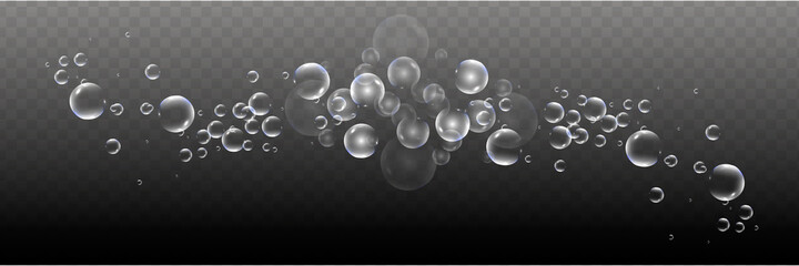Bath foam with shampoo bubbles isolated on a transparent background.