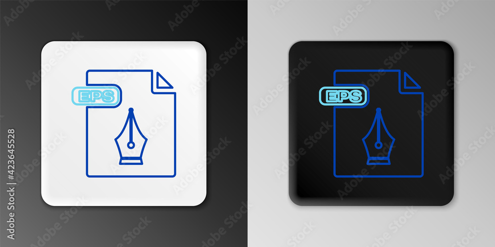 Fototapete Line EPS file document. Download eps button icon isolated on grey background. EPS file symbol. Colorful outline concept. Vector