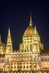 Fototapeta na wymiar Hungarian Parliament building illuminated at twilight