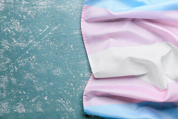 Transgender flag on color background