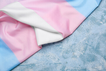 Transgender flag on color background
