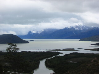 desembocadura río Baker, Caleta Tortel, Carretera Austral, Patagonia, Chile 