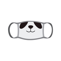 Reusable mask face with dog smile for protection from viruses.