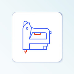 Line Electric construction stapler icon isolated on white background. Working tool. Colorful outline concept. Vector