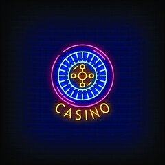 Casino Neon Signs Style Text Vector