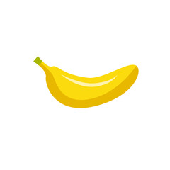 Cartoon icon of fresh yellow banana fruit flat vector illustration isolated.