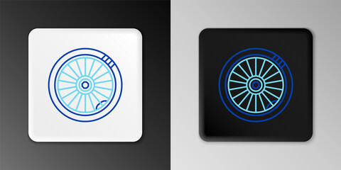 Line Car wheel icon isolated on grey background. Colorful outline concept. Vector