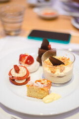 delicious sweet dessert prepare for canapes