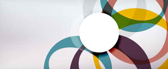 Fototapeta premium Ring geometric shapes, o letter repetition wallpaper. Abstract background for business or technology presentations, internet posters or web brochure covers