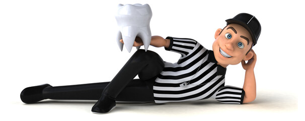 Fun 3D Illustration of an american Referee