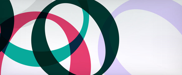 Obraz premium Ring geometric shapes, o letter repetition wallpaper. Abstract background for business or technology presentations, internet posters or web brochure covers