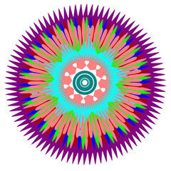 This is a image of colorful mandala vector drawing.