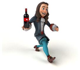 Obraz premium 3D Illustration of a cartoon man in historical baroque costume