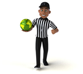 Fun 3D Illustration of an american Referee