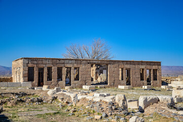 Ruins of the Mozaffari caravanserai at Pasargadae, a UNESCO world heritage site in Iran
