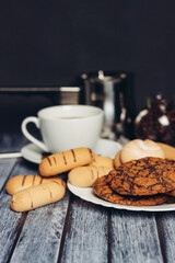 sweet cookies for tea on the table breakfast meal