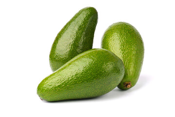 Avocado isolated on white background. Three fruits.