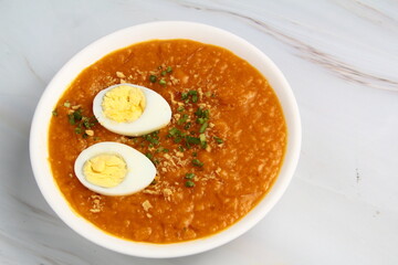 Freshly cooked Filipino food called Lugaw or rice porridge or congee